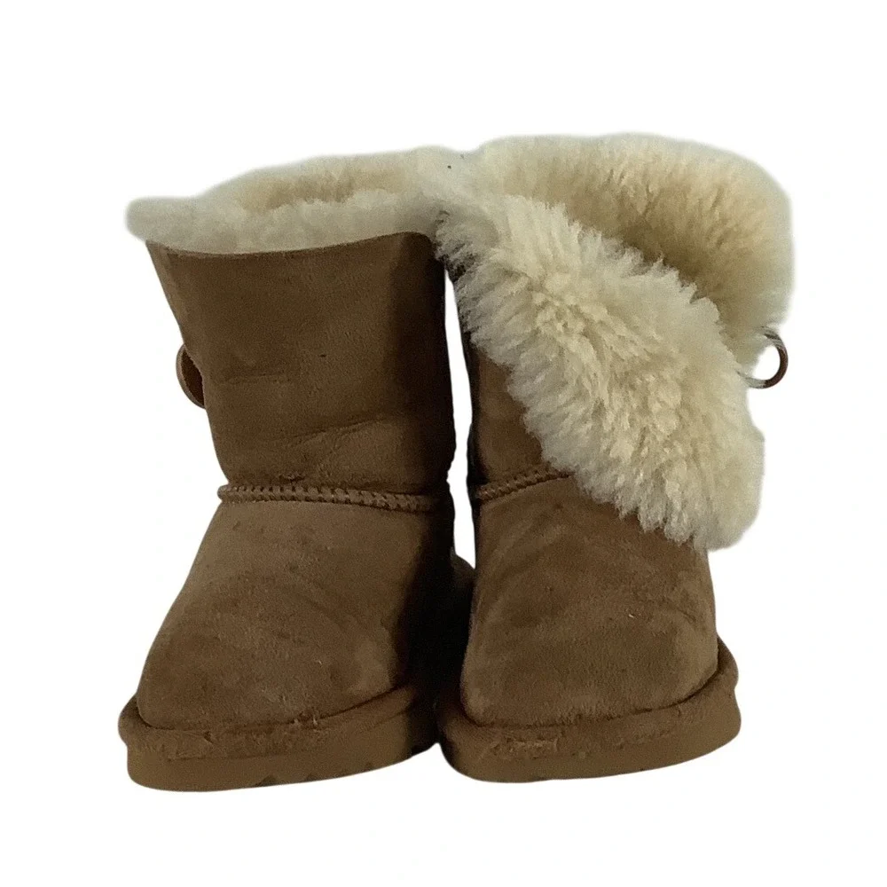 UGG Toddler Bailey Button II Chestnut Suede‎ Boots Size 8T 1017400T
